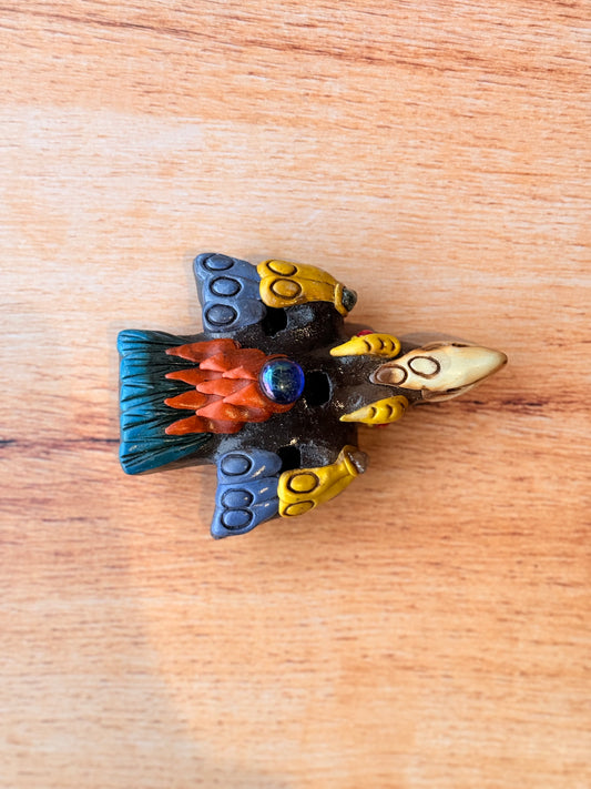 Flauta decorada águila plana