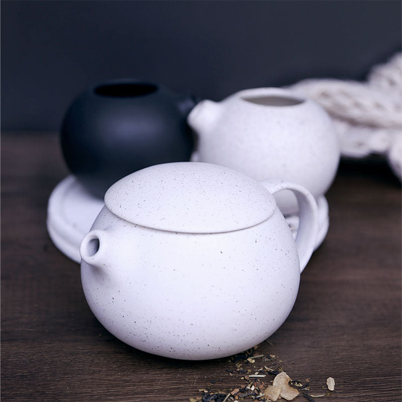 tetera matte blanca moteada