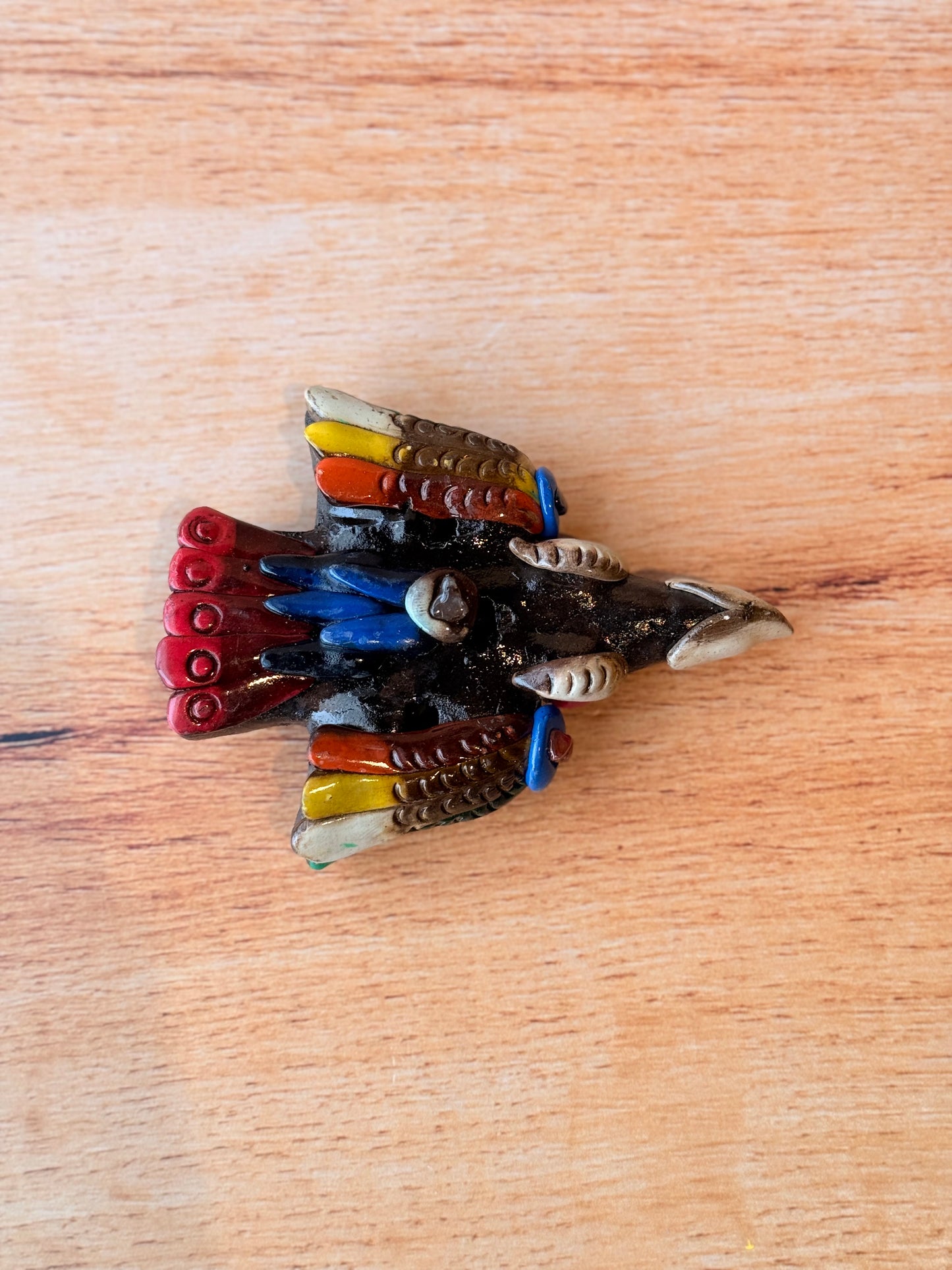 Flauta decorada águila plana