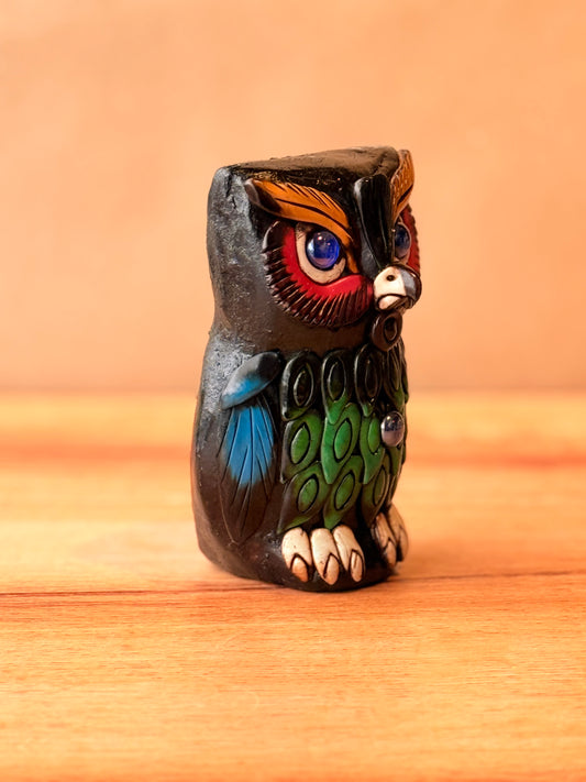 Sonido del búho barro decorado grande