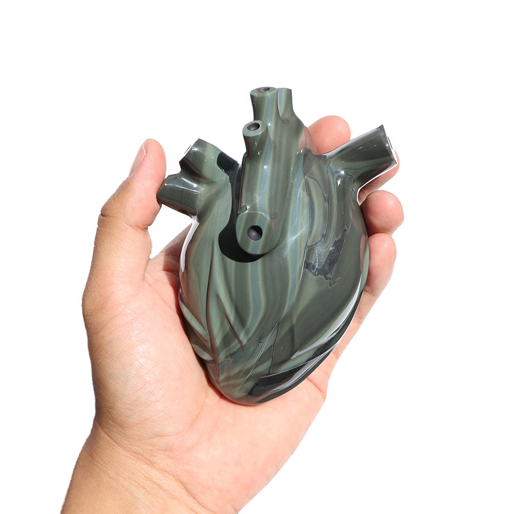 Corazón obsidiana verde 2