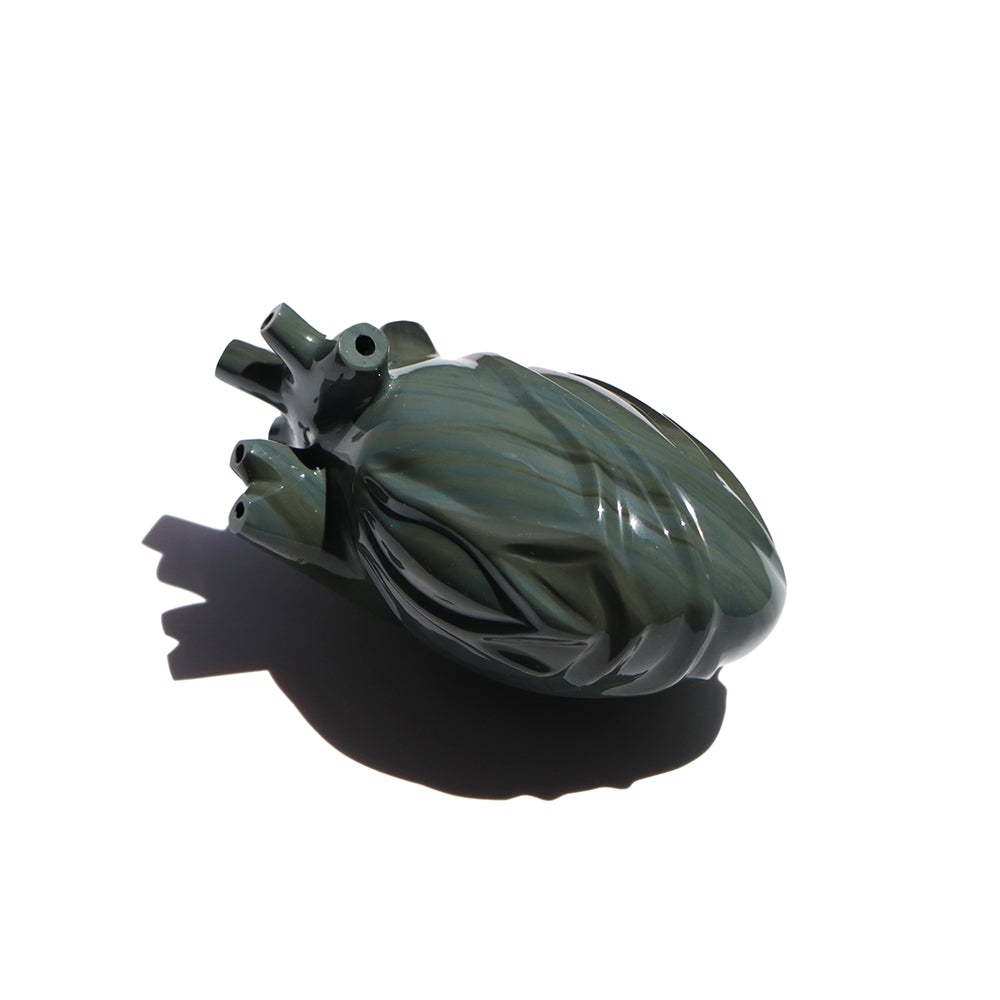 Corazón obsidiana verde 3