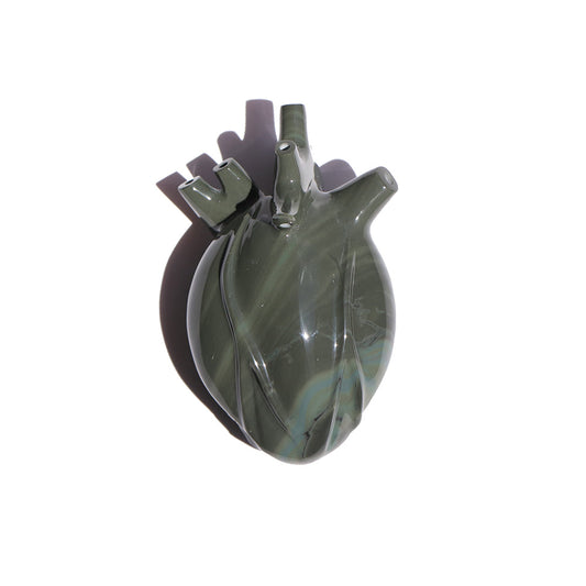 Corazón obsidiana verde 5
