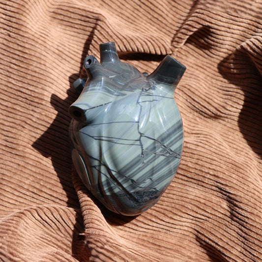 Corazón obsidiana verde 6