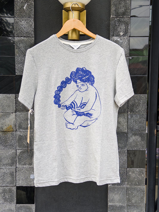 playera bordadora gris/azul