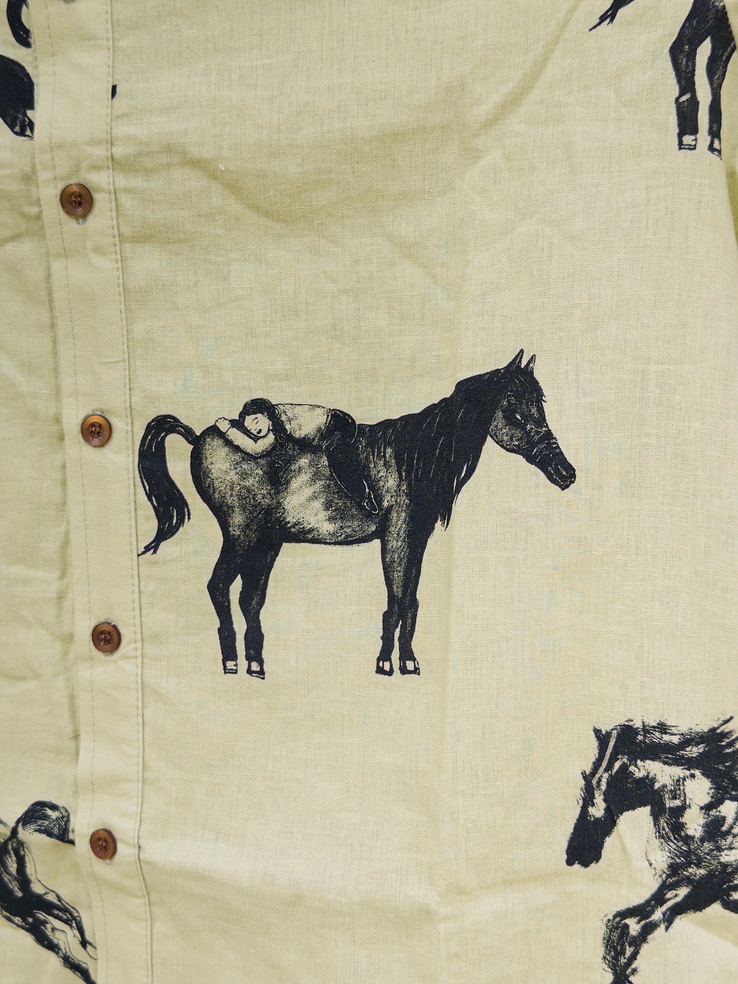 camisa caballos verde pistache