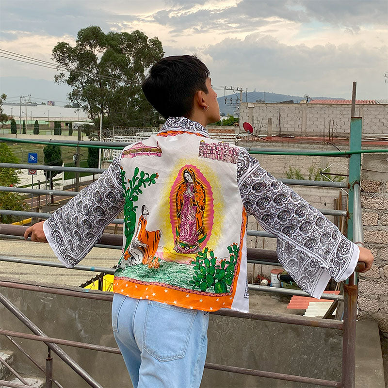 camisa virgen manga abierta blanca