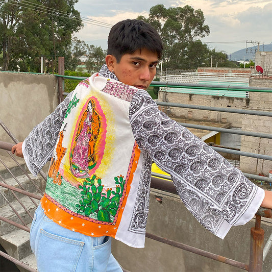 camisa virgen manga abierta blanca