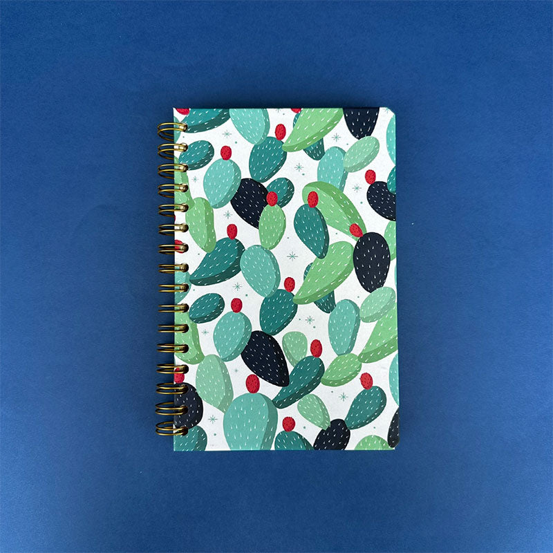 libreta pasta dura con espiral tunas y estrellas