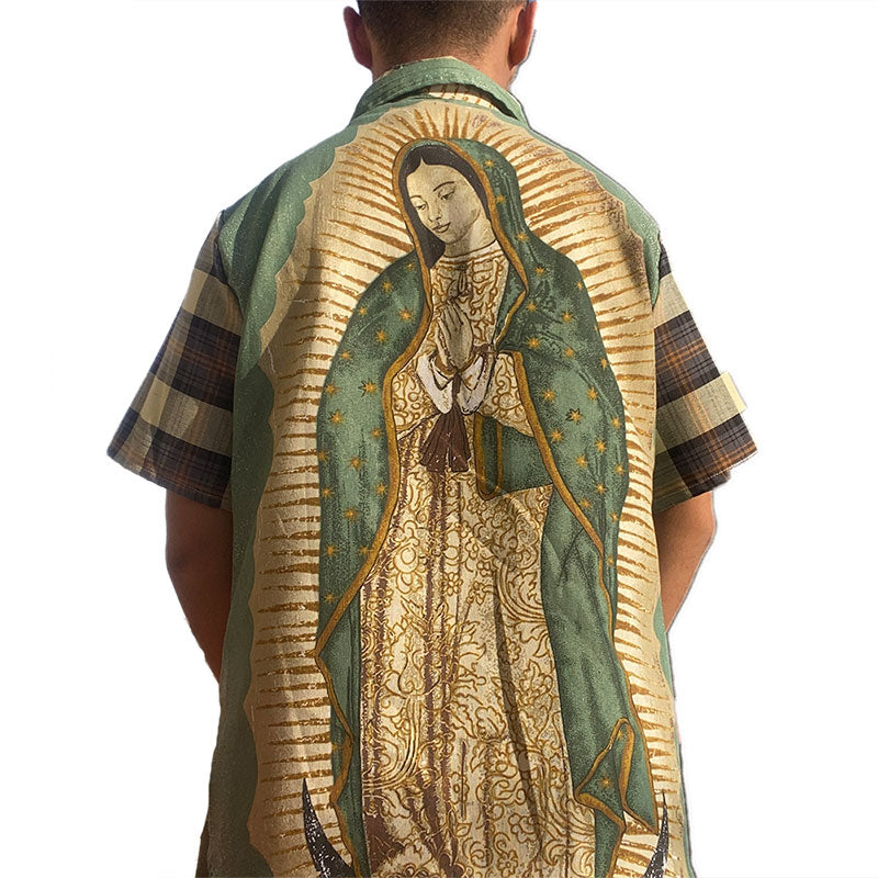 camisa cuadros con virgen