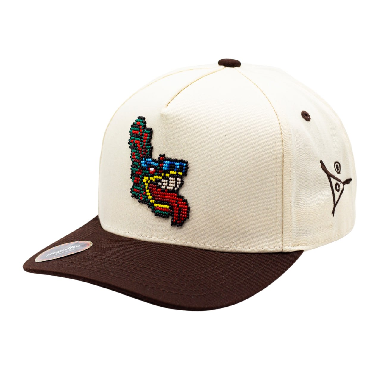 gorra raíces beige/café serpiente quetzalcóatl