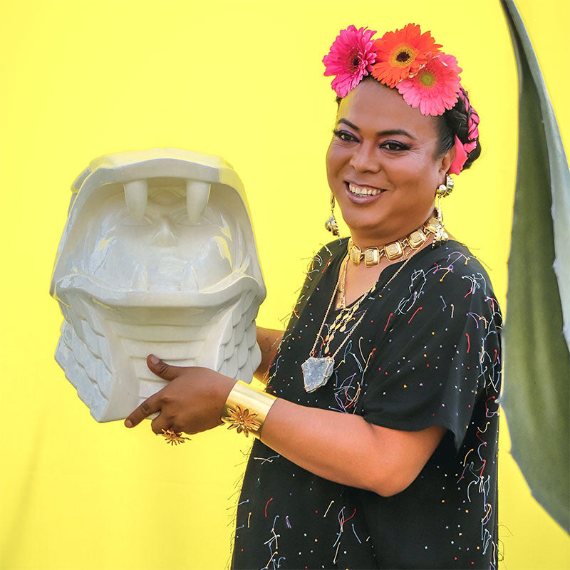 cabeza mujer serpiente