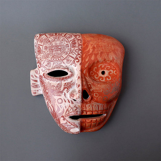 máscara dualidad de barro rojo