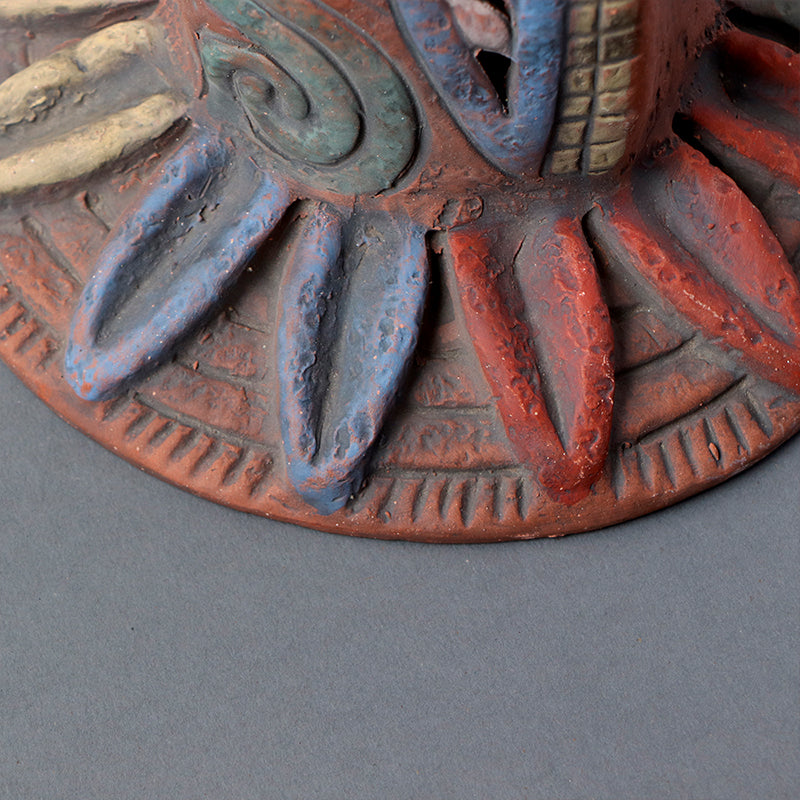 cabeza Quetzalcóatl de barro rústico m