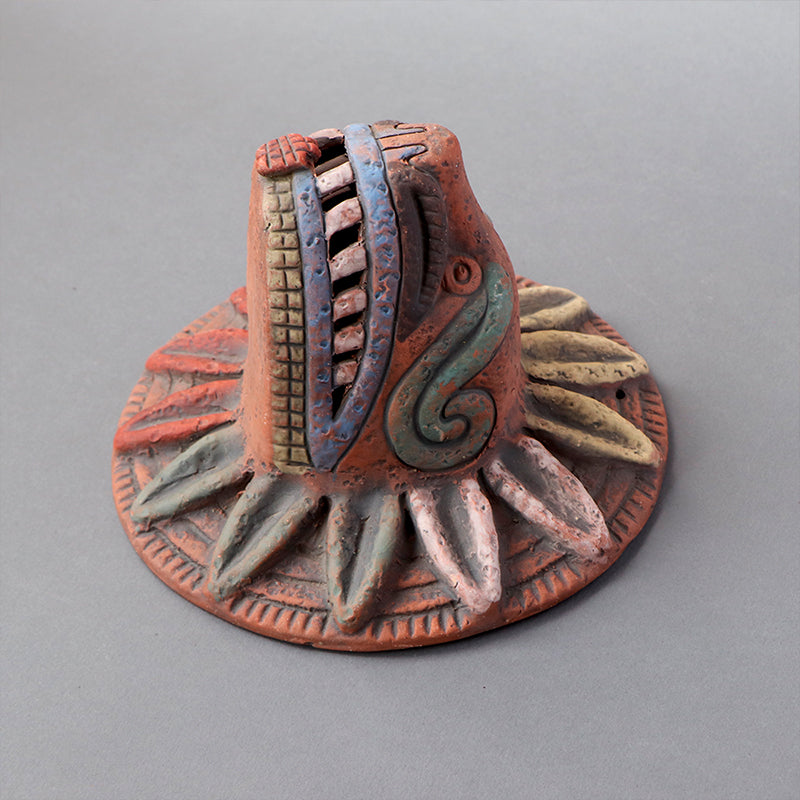 cabeza Quetzalcóatl de barro rústico m