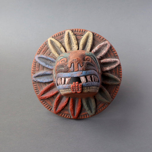 cabeza Quetzalcóatl de barro rústico m