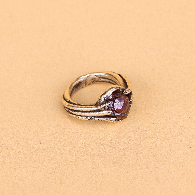 anillo granate bronce