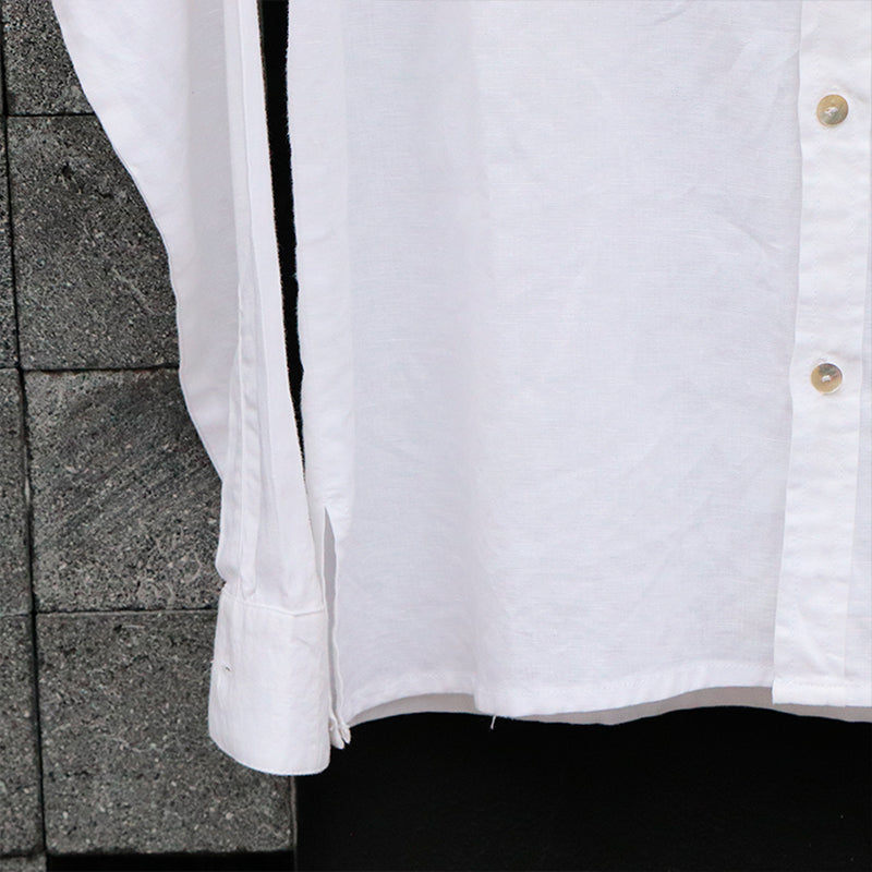 camisa platanillo maxi agave blanca con cuello