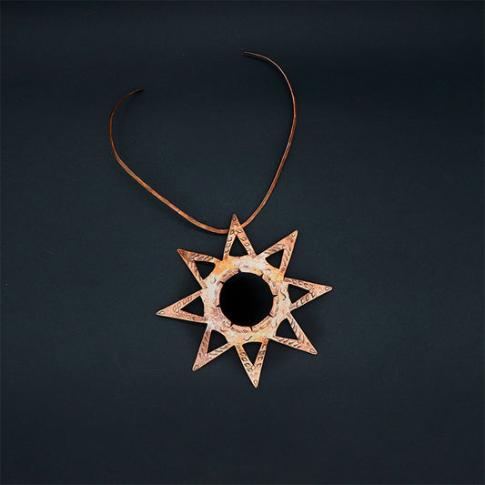 Collar sol y espejo de obsidiana