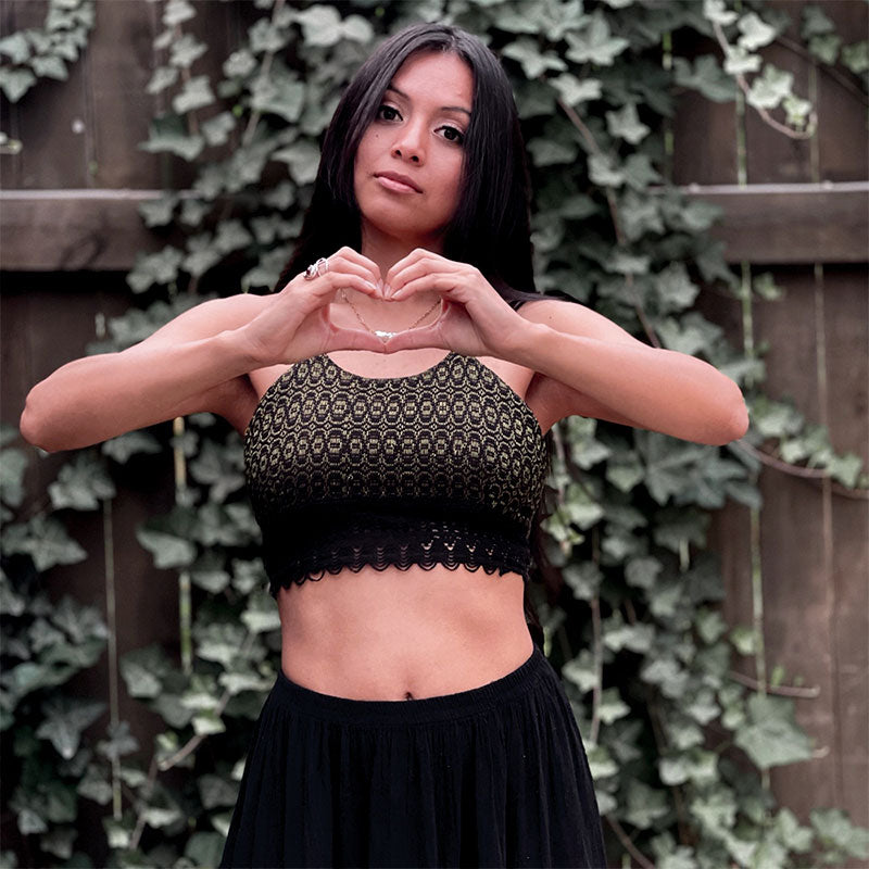 top itzel negro con verde