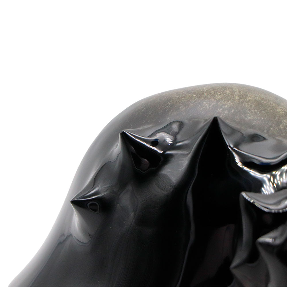 Caracol grande de obsidiana dorada