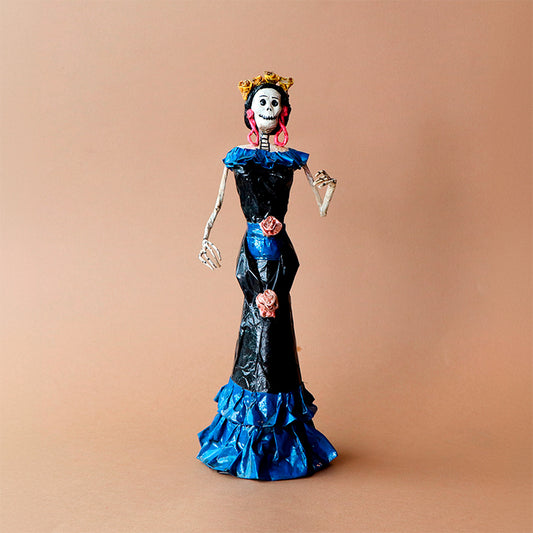 catrina con diadema de flores