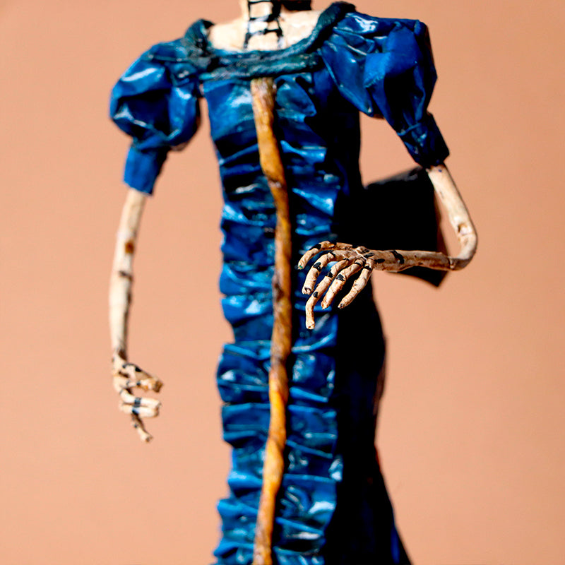catrina con vestido azul