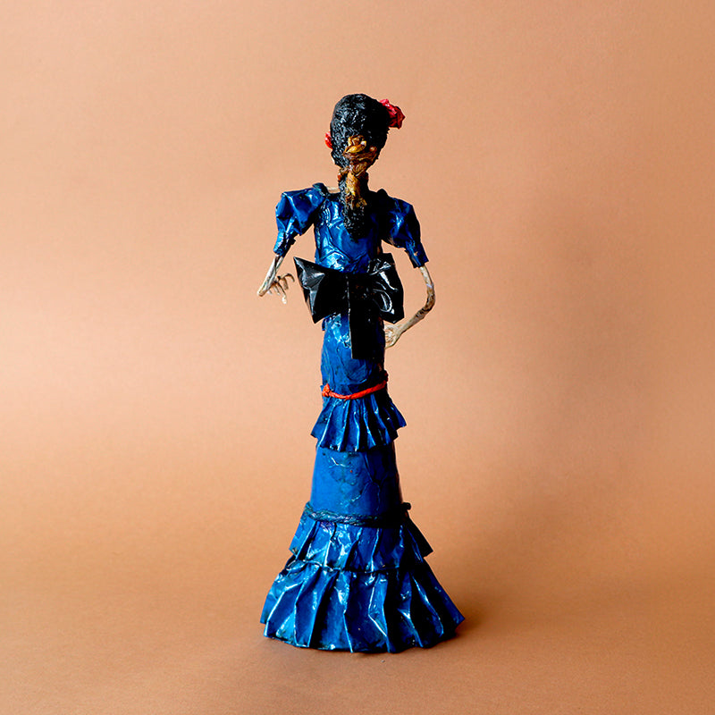catrina con vestido azul