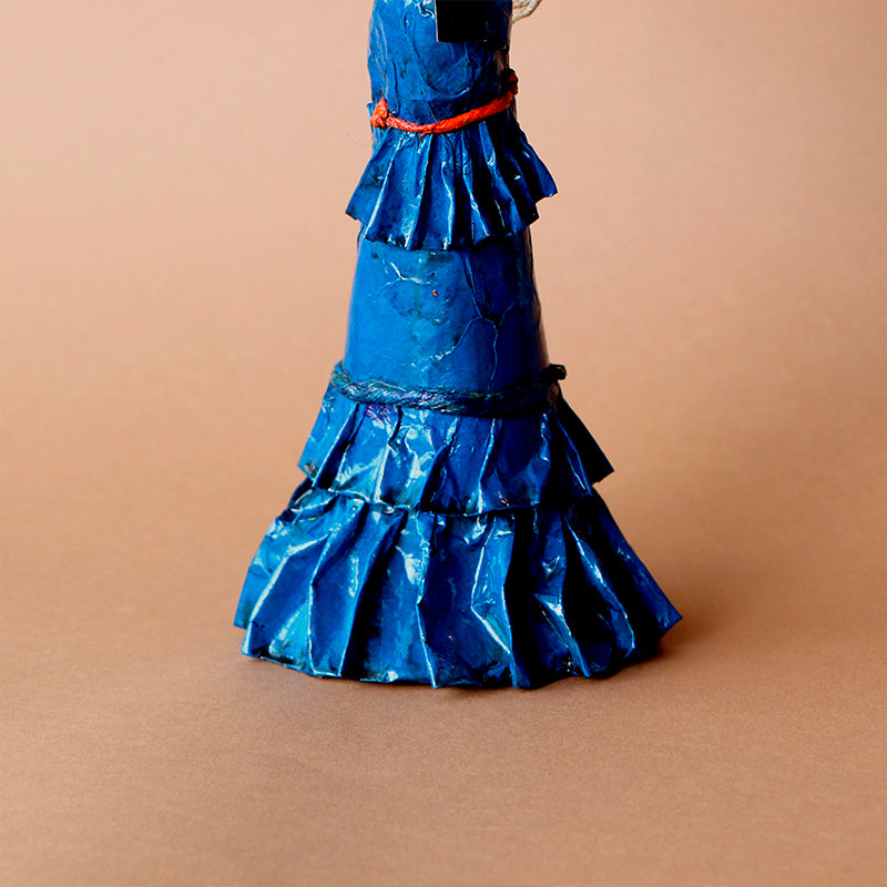 catrina con vestido azul