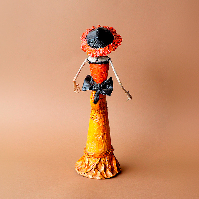 catrina con vestido con flores