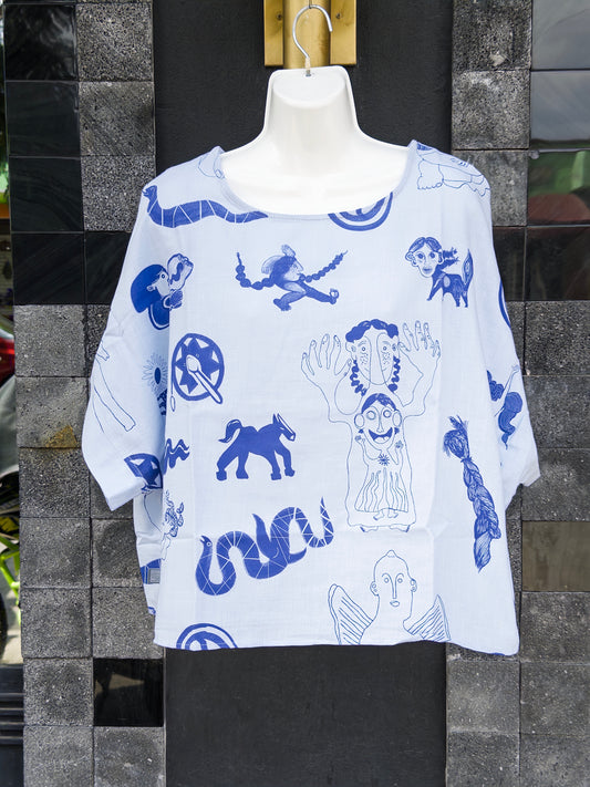 kimono abuela azul celeste