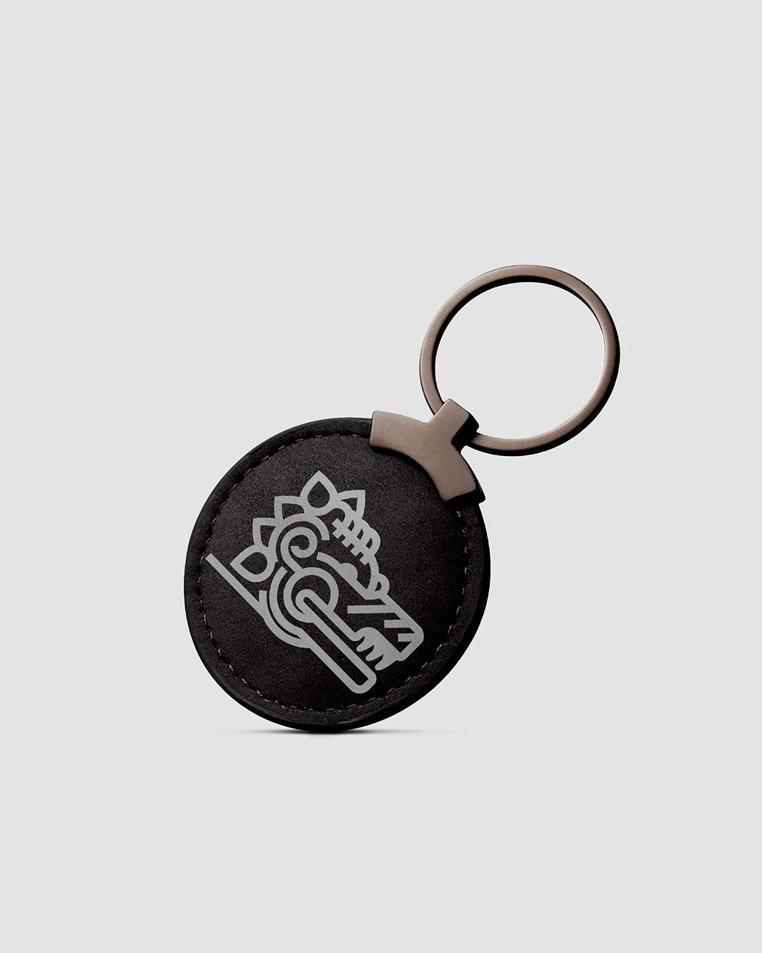 Llavero circular negro Quetzalcóatl