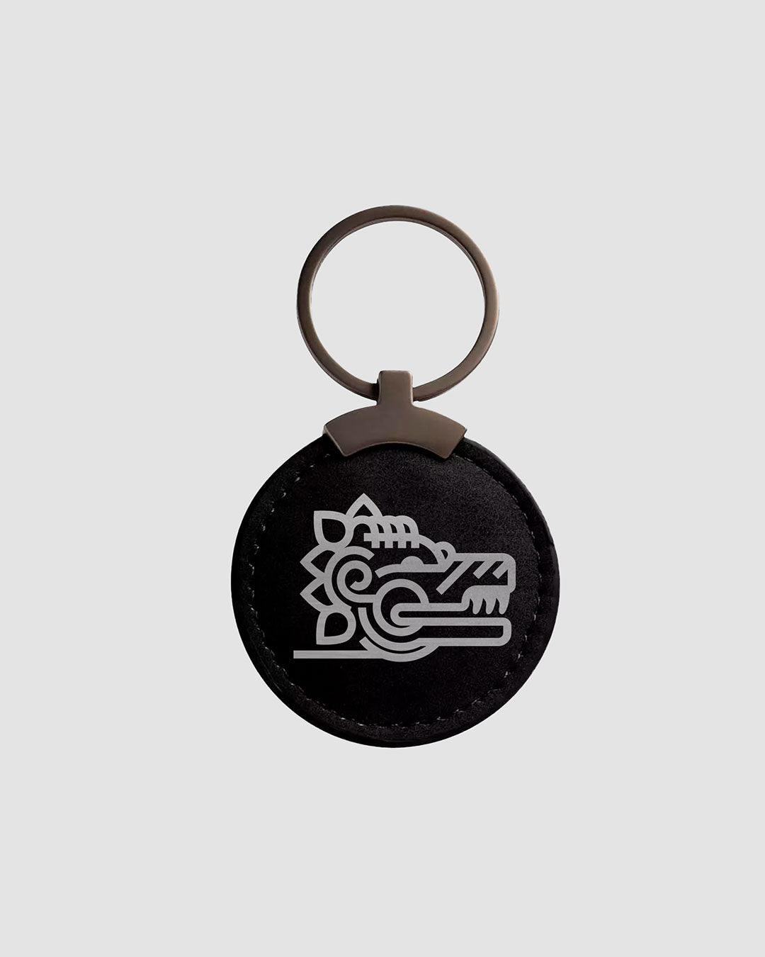 Llavero circular negro Quetzalcóatl
