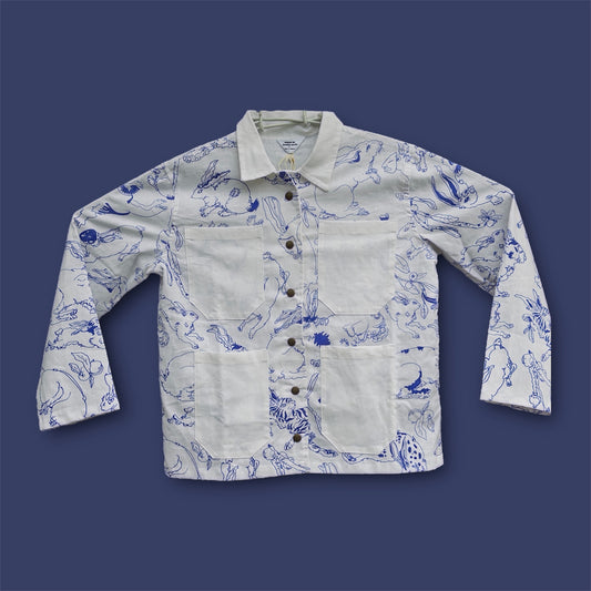 chamarra fertilidad blanca/azul