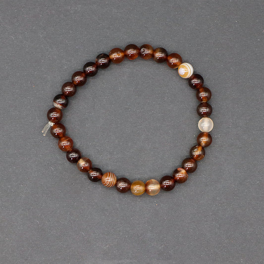 Pulsera ágata café 6mm