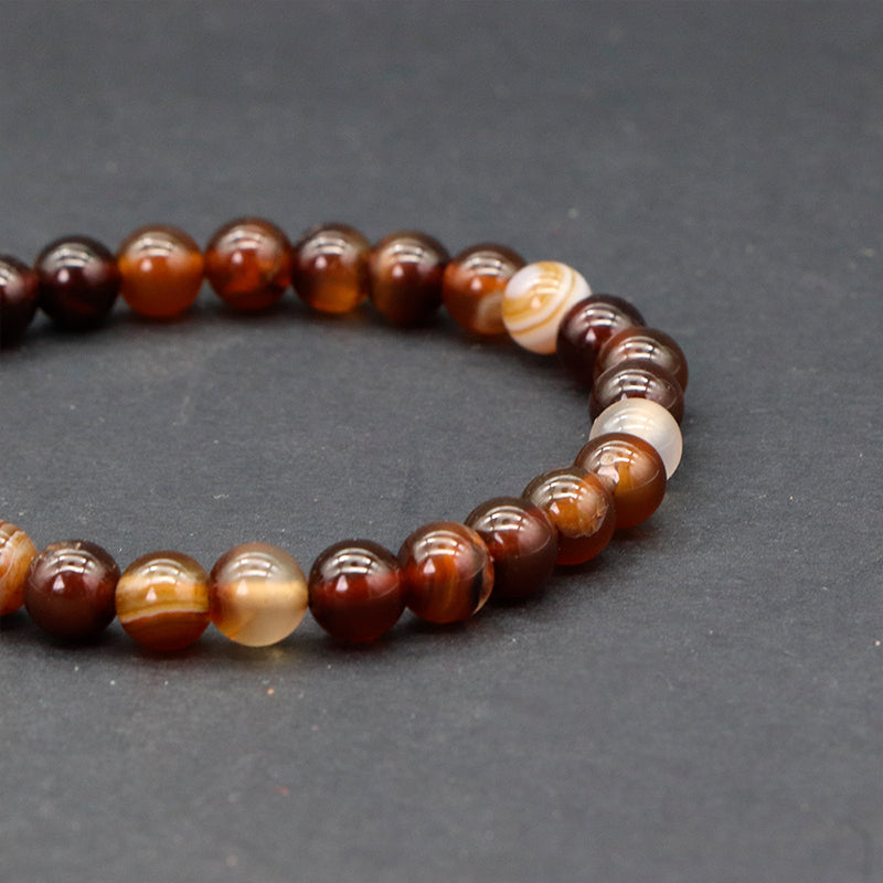 Pulsera ágata café 6mm