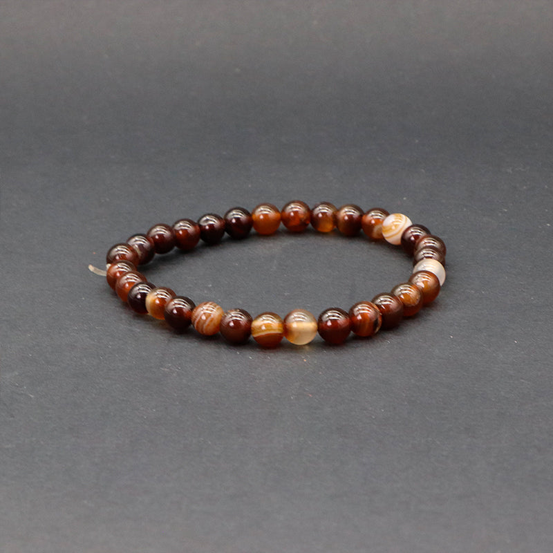 Pulsera ágata café 6mm