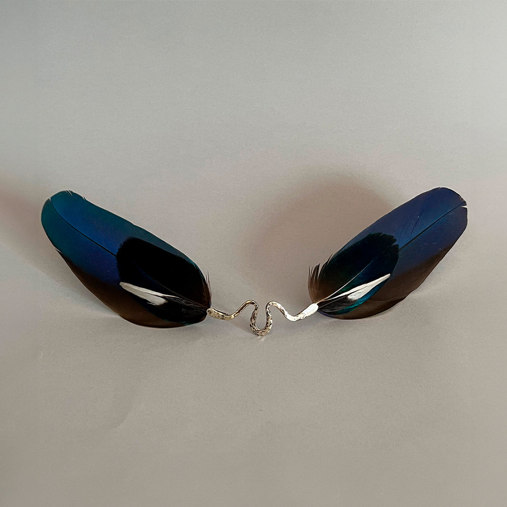 Septum de alpaca con plumas