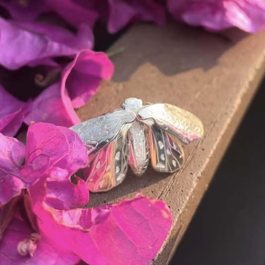 anillo palomilla plata