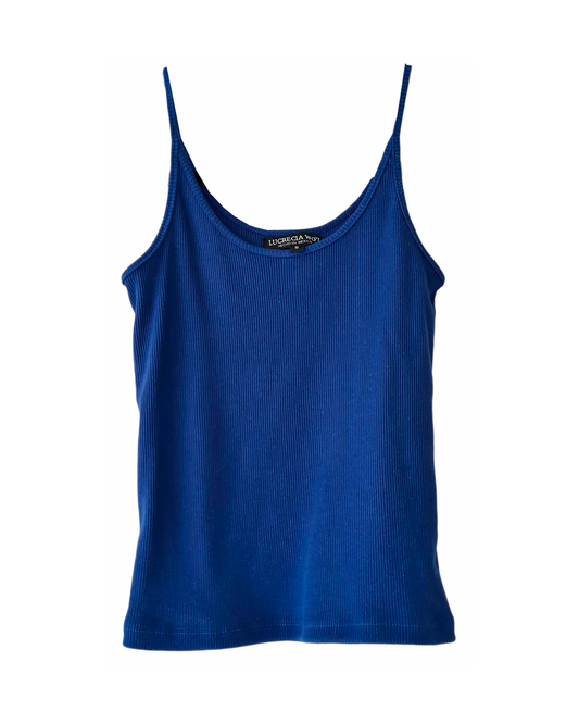 Top tirantes azul rey