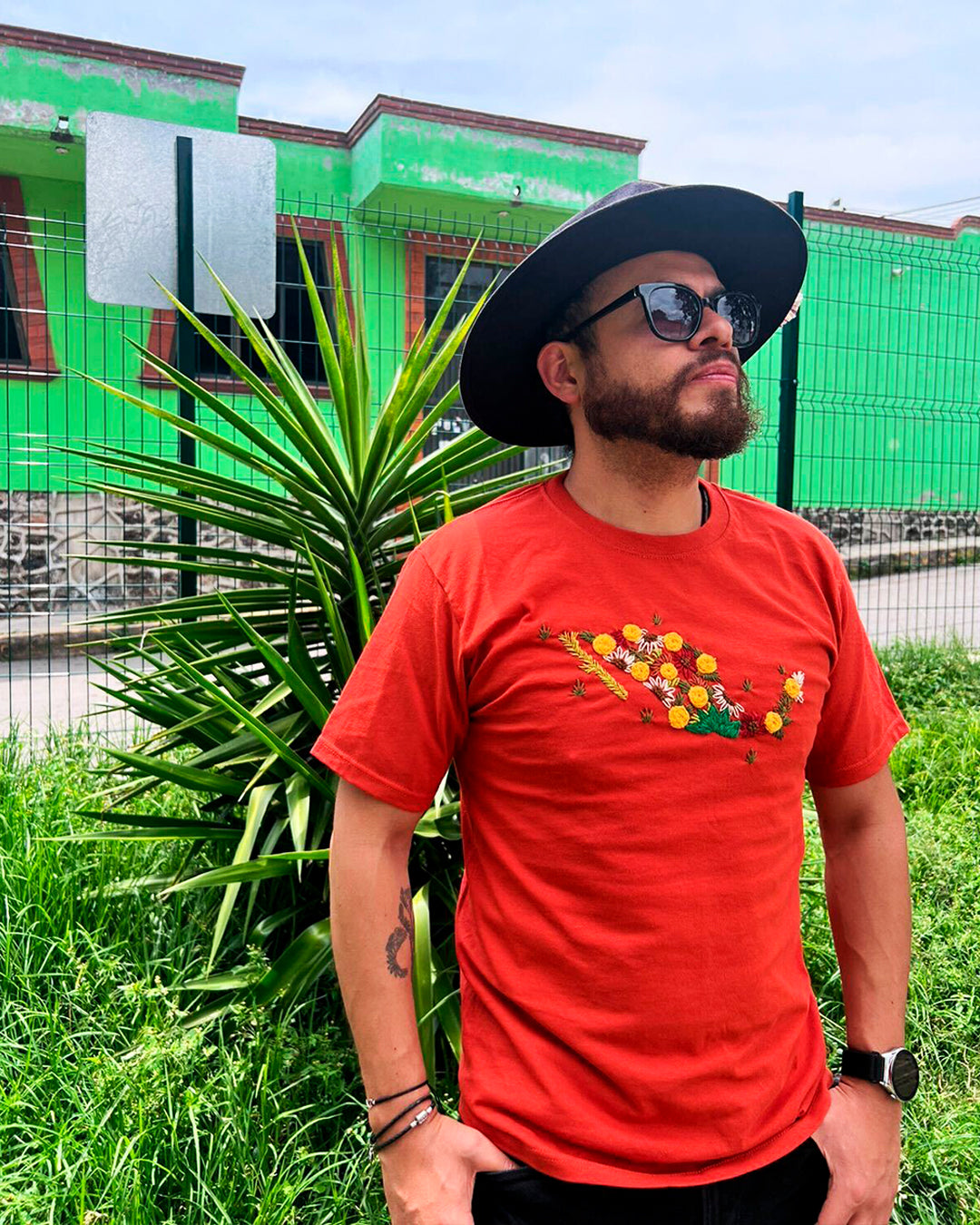 Playera republica mexicana, Naranja/ocre