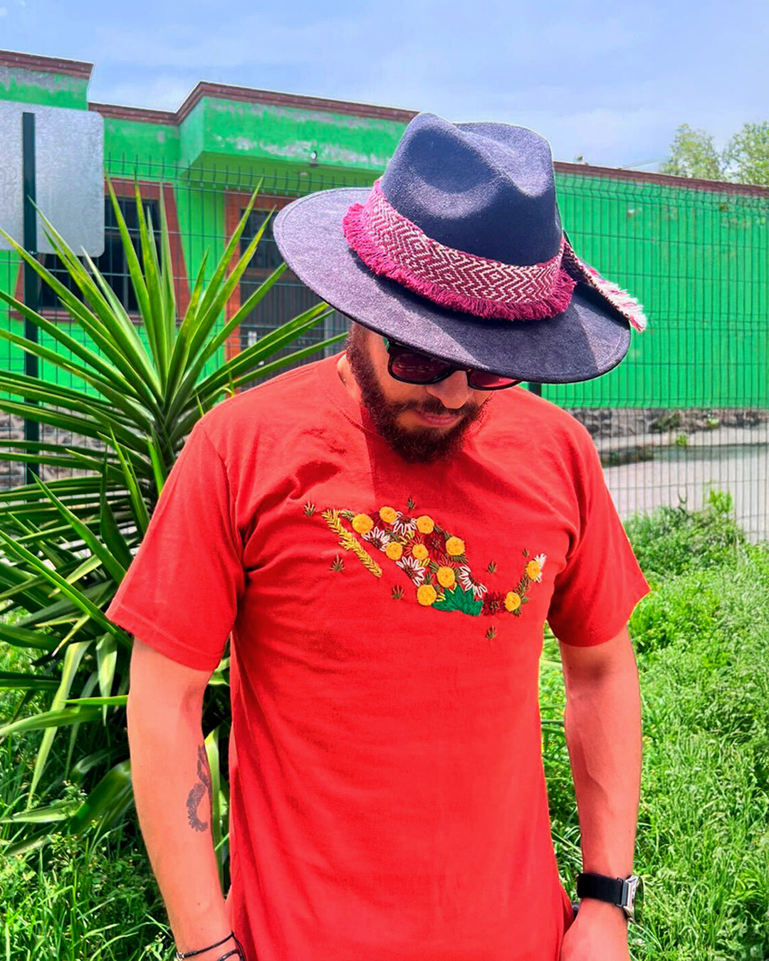 Playera republica mexicana, Naranja/ocre