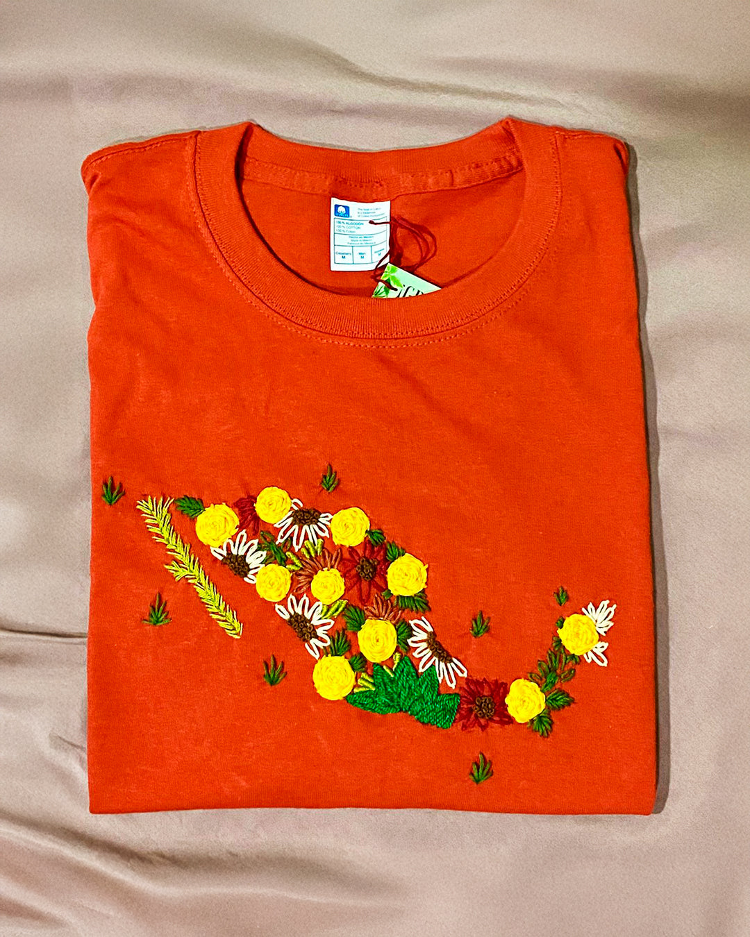 Playera republica mexicana, Naranja/ocre