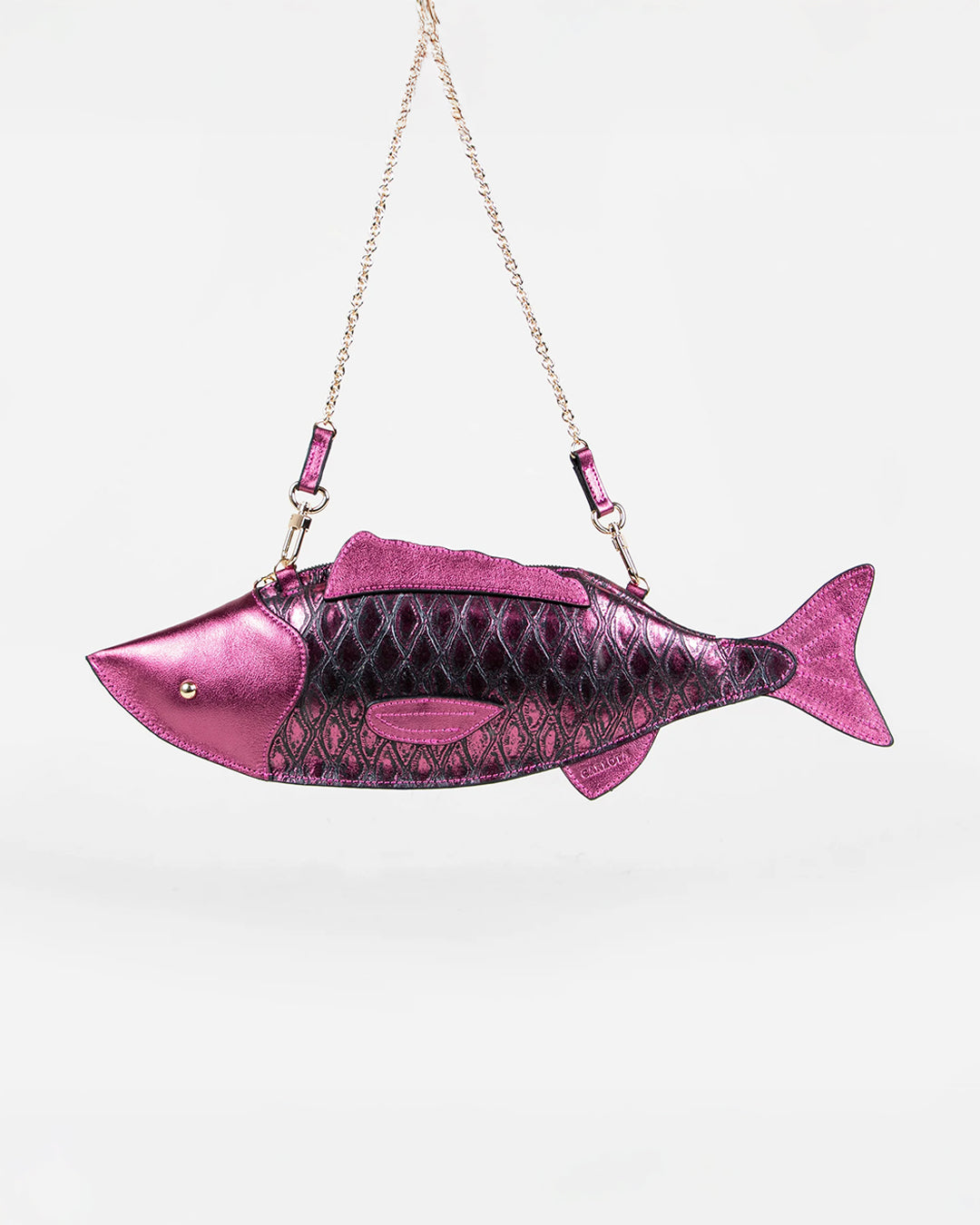 crossbody pescado fucsia metálico