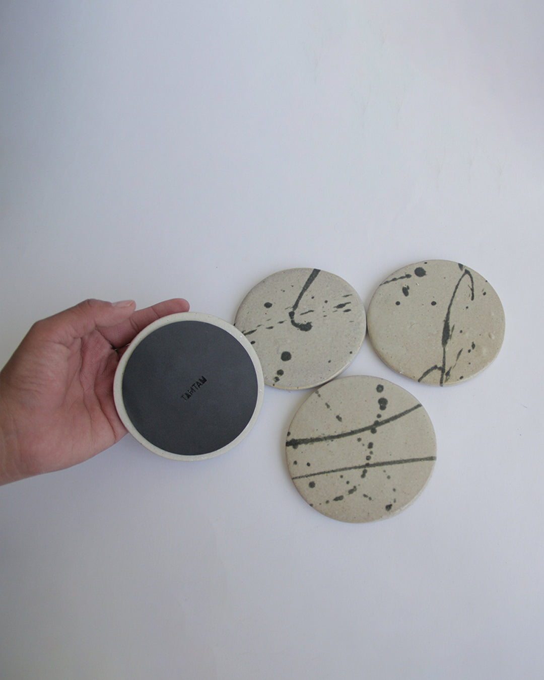 portavasos salpicado, ceramica