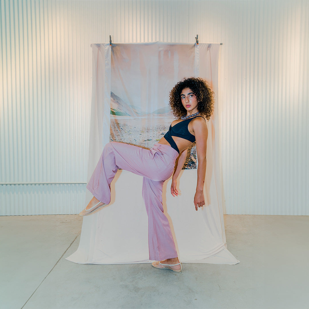 Pantalón tipo sastre rosa