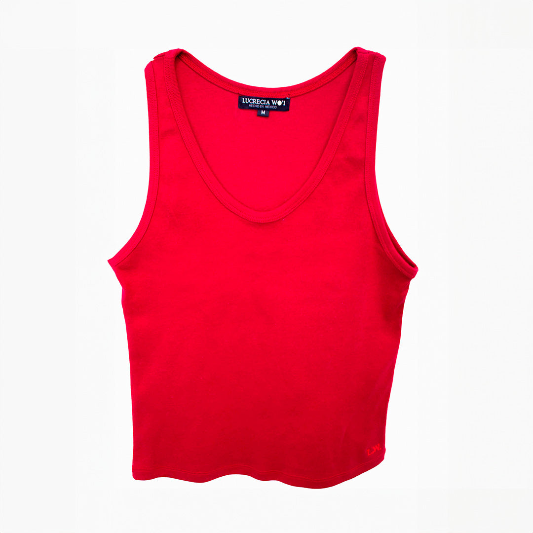 top básico tirantes anchos rojo