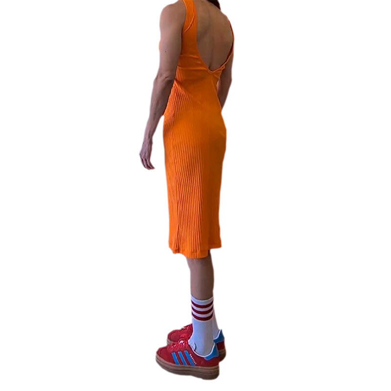 vestido rib tirantes naranja
