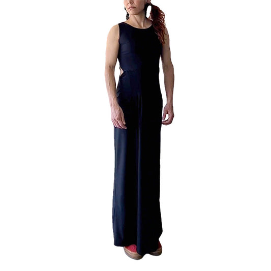 maxi vestido cut outs negro