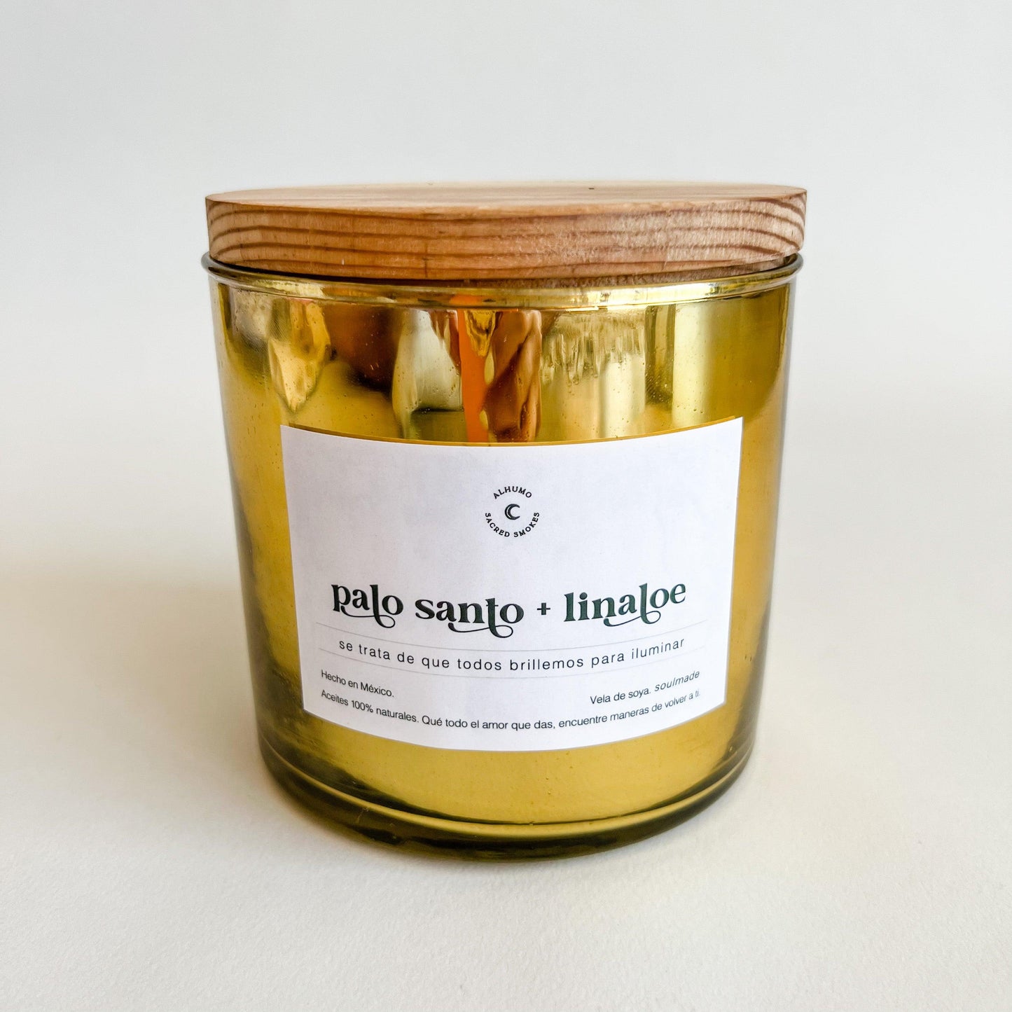 vela de vidrio soplado (palo santo y linaloe)